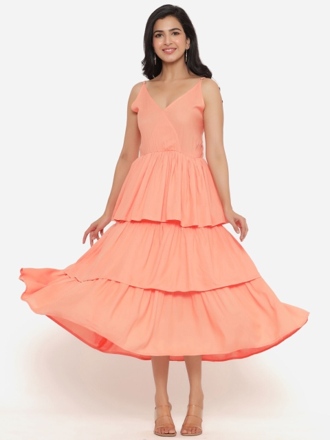 

DAEVISH Peach-Coloured Midi Dress
