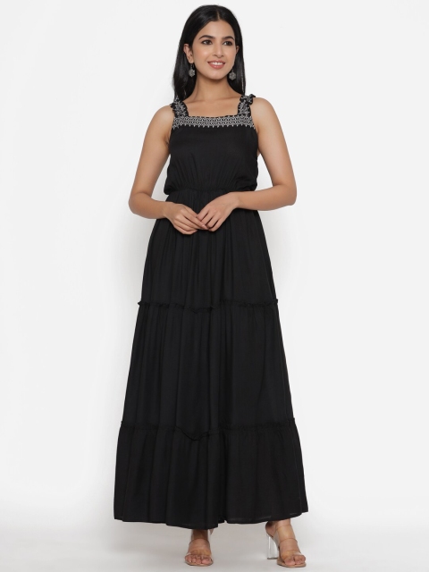 

DAEVISH Women Black Liva Maxi Dress