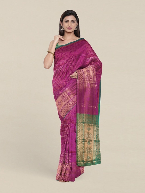 

Pothys Magenta & Green Woven Design Saree