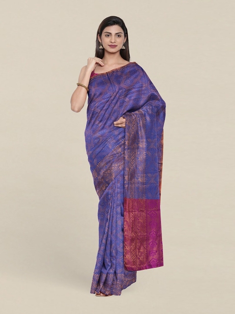 

Pothys Blue & Pink Woven Design Saree