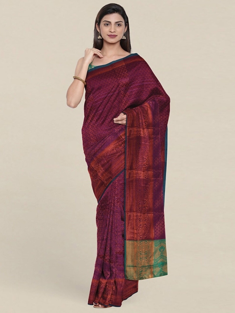 

Pothys Purple & Green Woven Design Zari Saree