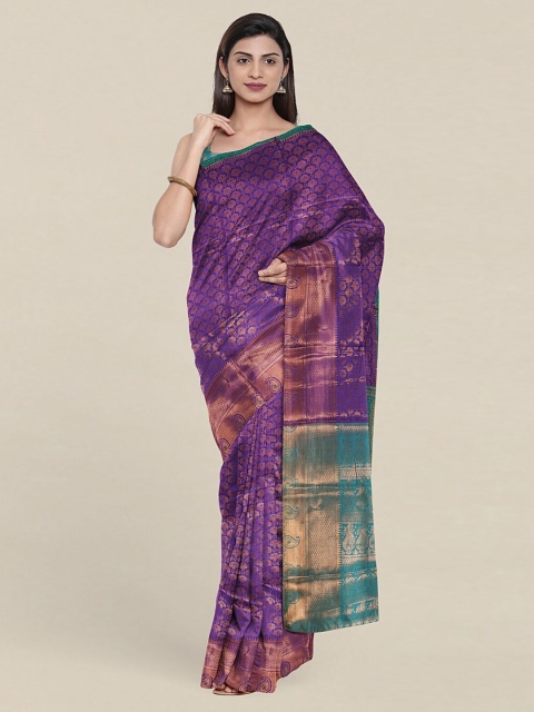 

Pothys Violet & Blue Woven Design Zari Saree