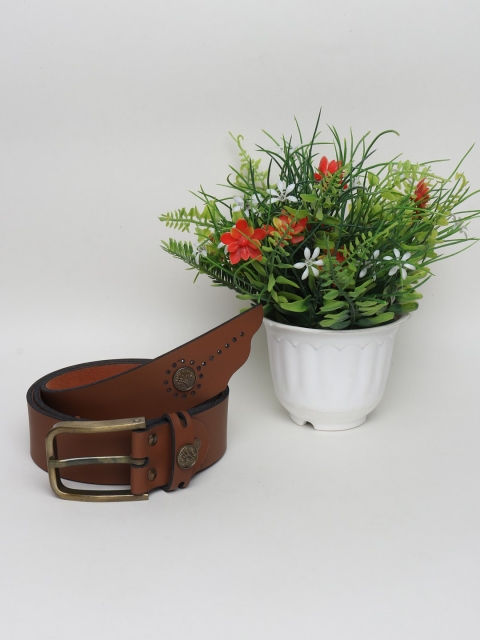 

Swiss Design Men Tan Leather Belt