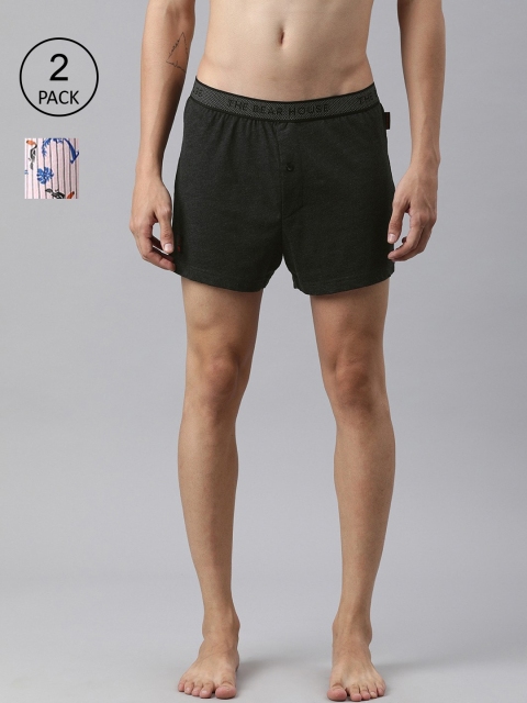 

THE BEAR HOUSE Men Pack Of 2 Assorted Pure Cotton Boxers