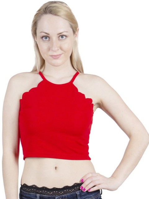 

Gaurgeous Red Halter Neck Crop Top