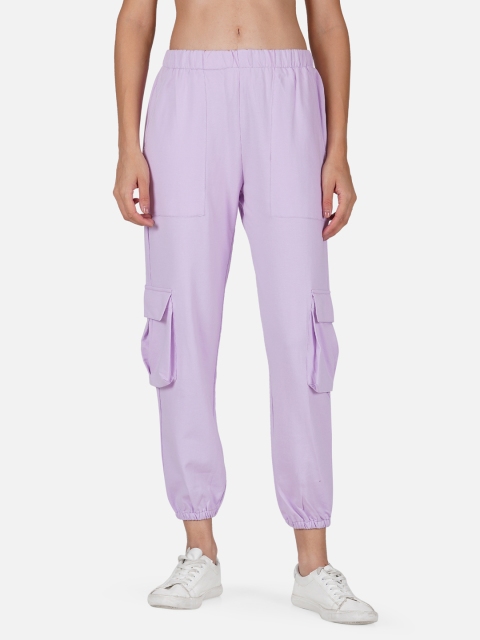 

Tinted Women Violet Colored Solid Cotton Joggers