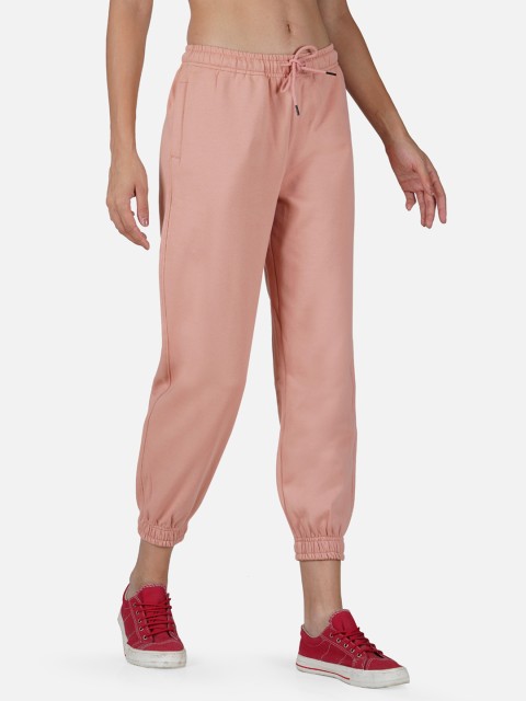 

Tinted Women Peach Solid Pure Cotton Joggers