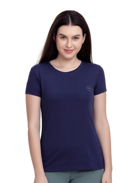 

MAYSIXTY Women Navy Blue Slim Fit T-shirt