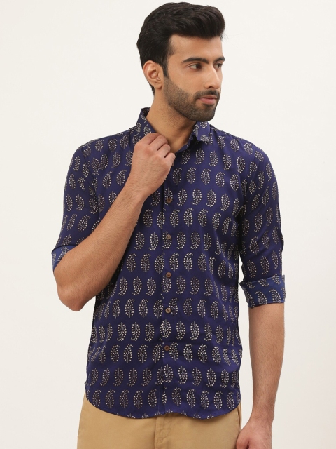 

Tistabene Men Blue Comfort Slim Fit Printed Casual Shirt