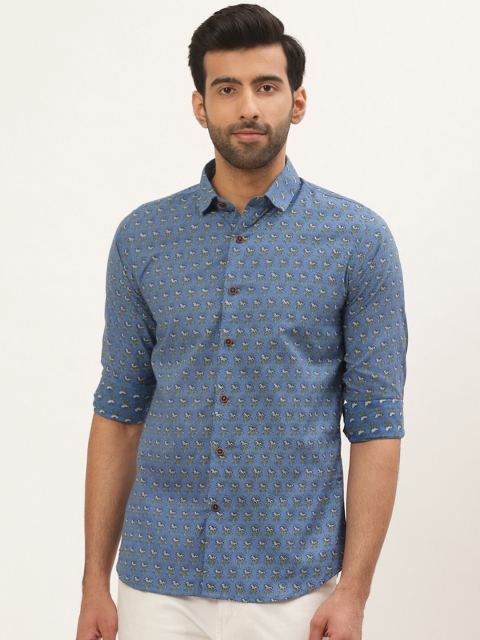 

Tistabene Men Blue Comfort Slim Fit Floral Printed Casual Shirt