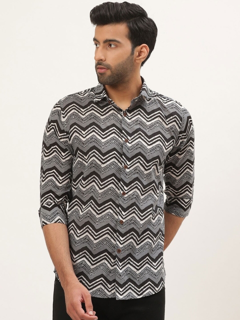 

Tistabene Men Grey Comfort Slim Fit Printed Casual Shirt