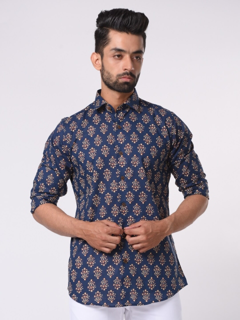 

Tistabene Men Blue Comfort Slim Fit Printed Casual Shirt