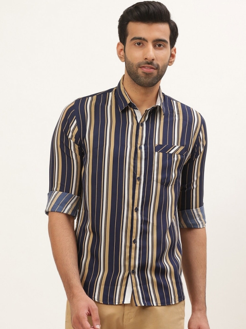 

Tistabene Men Black Comfort Slim Fit Striped Casual Shirt