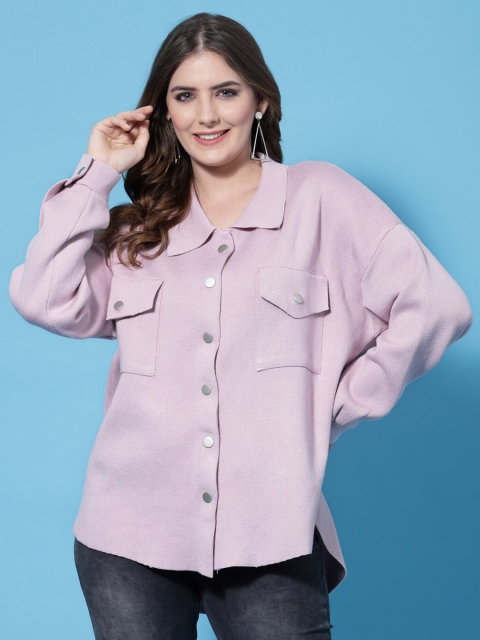 

Mafadeny Women Purple Solid Comfort Casual Shirt