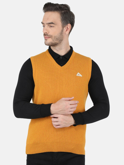 

Monte Carlo Men Yellow Solid Woolen Pullover