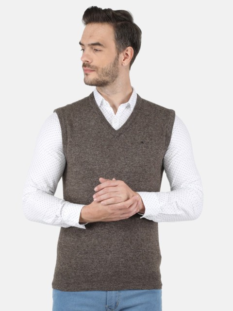 

Monte Carlo Men Brown Solid V Neck Wool Sweater Vest