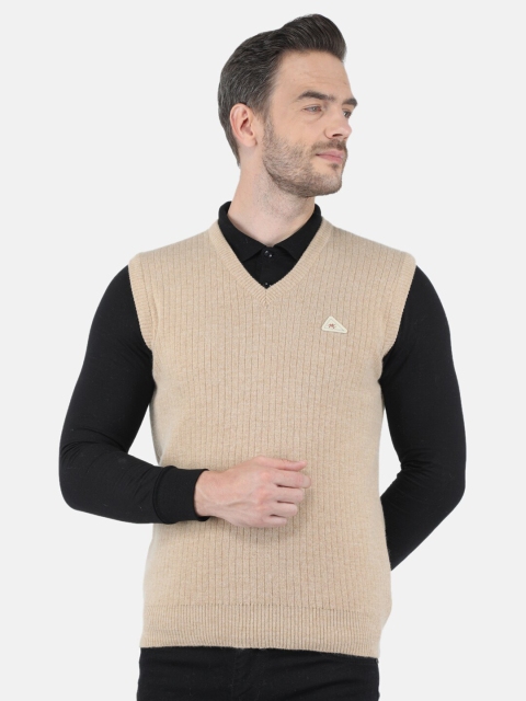 

Monte Carlo Men Beige Striped Sweater Vest