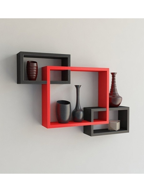 

Home Sparkle Red & Black Solid Floating Shelf Wall Decor