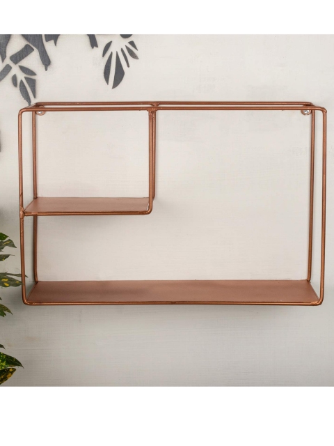 

Home Sparkle Copper-Toned Wood Wall Shelves