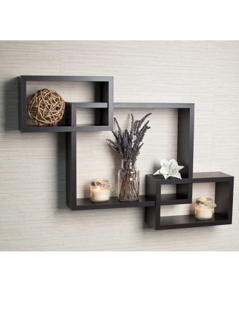 

Home Sparkle Set Of 3 Black Wall Mounted Floating Shelves