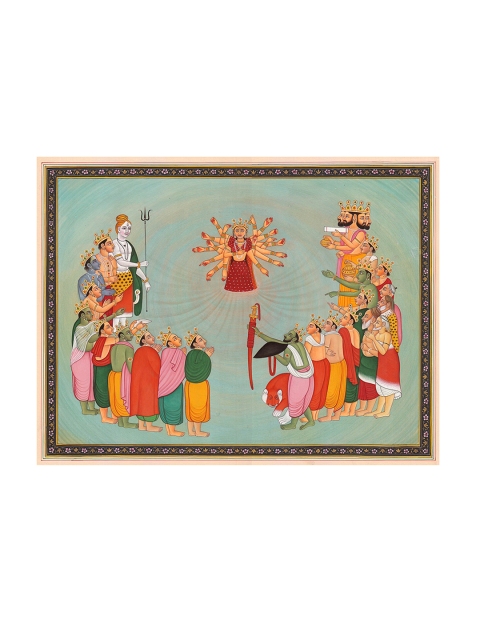 

Exotic India Green & Red The Creation Of Devi Painting Wall Art