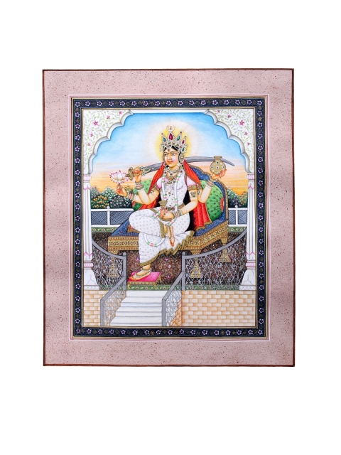 

Exotic India White & Pink Goddess Dhumavati Painting Wall Art