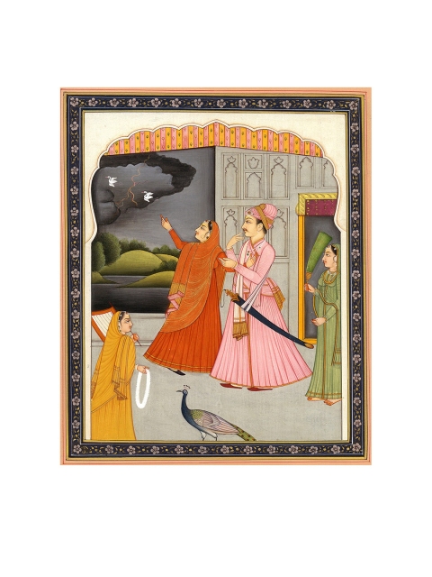 

Exotic India Grey & Red In the Kangra Idiom Painting Wall Art