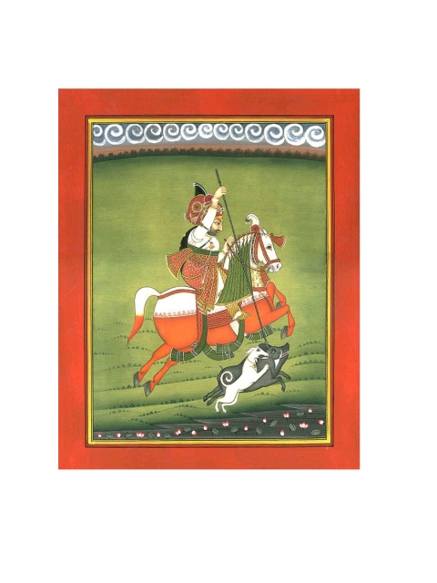 

Exotic India Multicoloured Religious Painting Wall Art, Orange