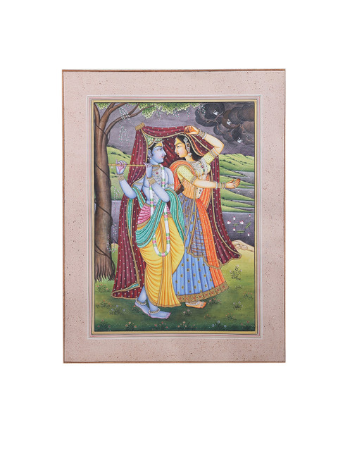 

Exotic India Religious Painting Wall Art, Brown