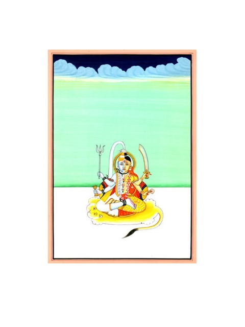 

Exotic India Green & Yellow Ardhanarishvara Painting Wall Art