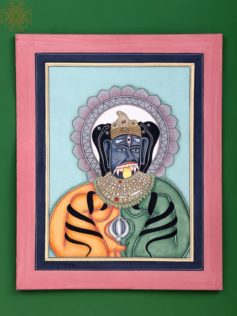 

Exotic India Multicoloured Religious Painting Wall Art, Orange