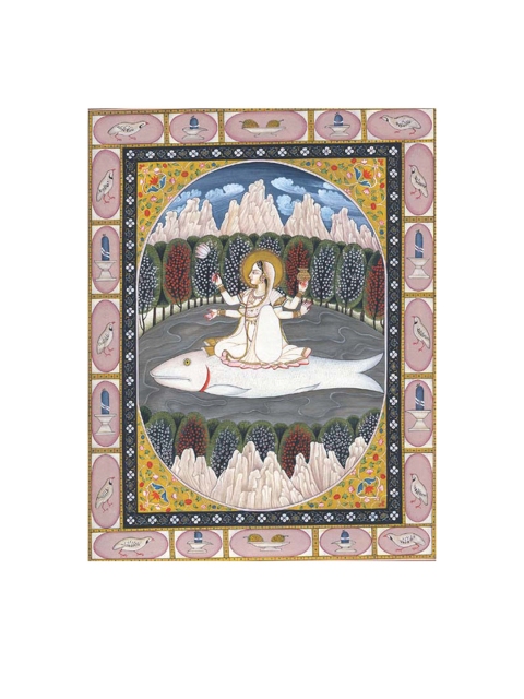 

Exotic India Grey Ganga Painted Wall Art