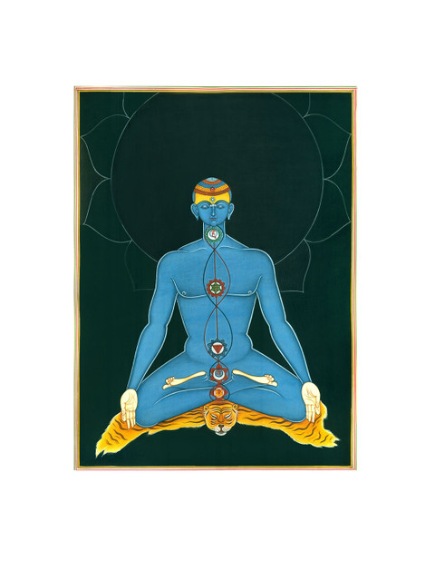 

Exotic India Blue Kundalini Yoga Chakras Wall Art