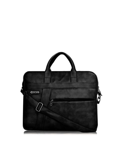 

LOREM Unisex Black Textured Laptop Bag