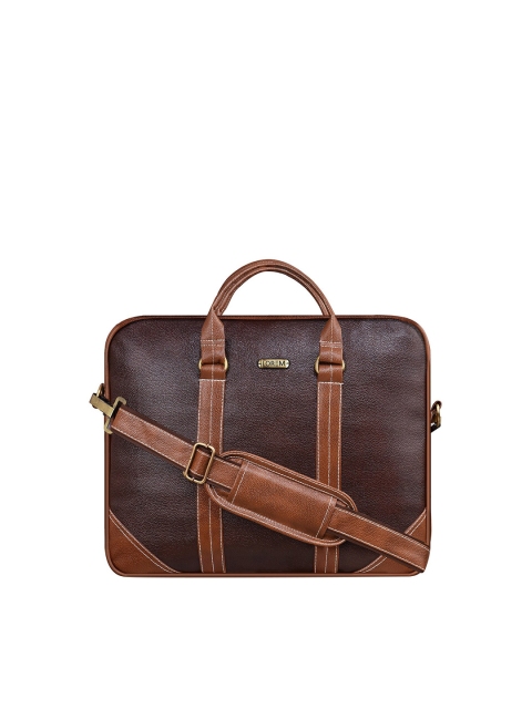 

LOREM Unisex Brown & Gold-Toned Textured Laptop Bag