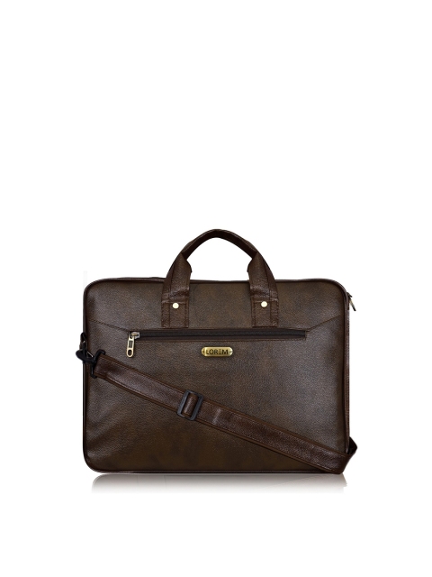 

LOREM Unisex Coffee Brown Textured Laptop Bag