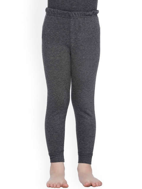 

Bodycare Kids Boys Charcoal Grey Melange Solid Thermal Bottoms
