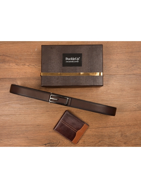 

BuckleUp Men Brown Solid Accessory Gift Set