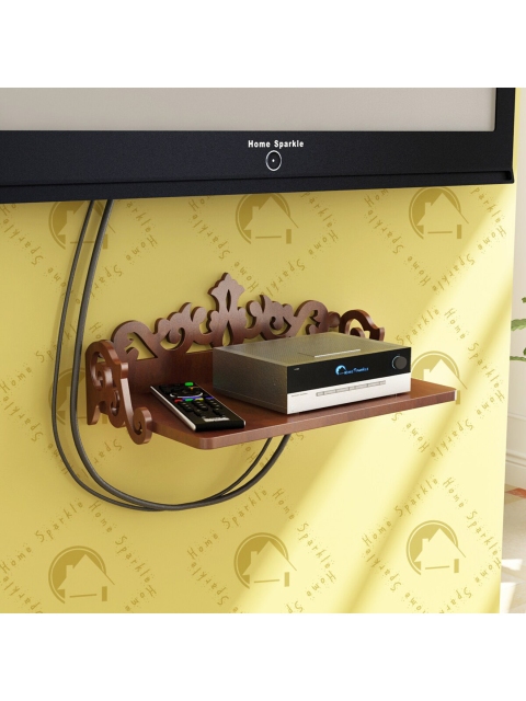 

Home Sparkle Brown Solid Set Top Box Holder Wall Shelf