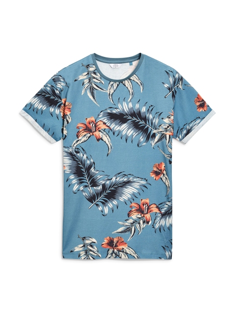 

next Men Blue Floral Print T-shirt