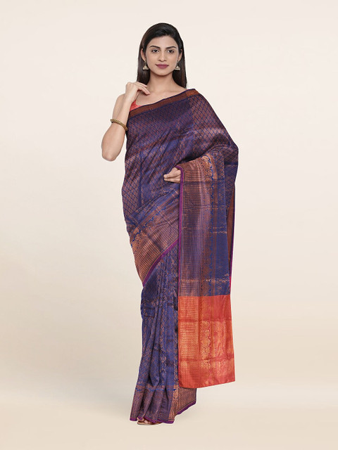 

Pothys Women Blue & Red Woven Design Zari Saree