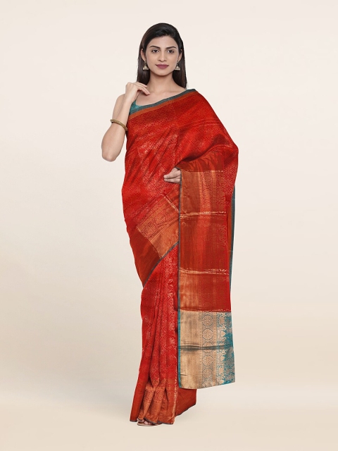 

Pothys Maroon & Blue Woven Design Zari Saree