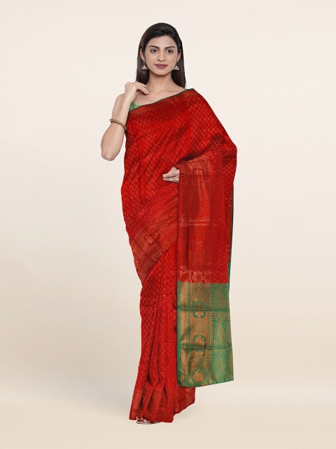

Pothys Maroon & Green Woven Design Zari Saree
