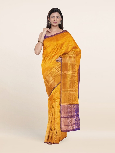 

Pothys Yellow & Purple Woven Design Zari Saree