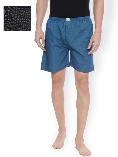 

Urban Dog Pack of 2 Printed Boxers UDBX58-59, Black