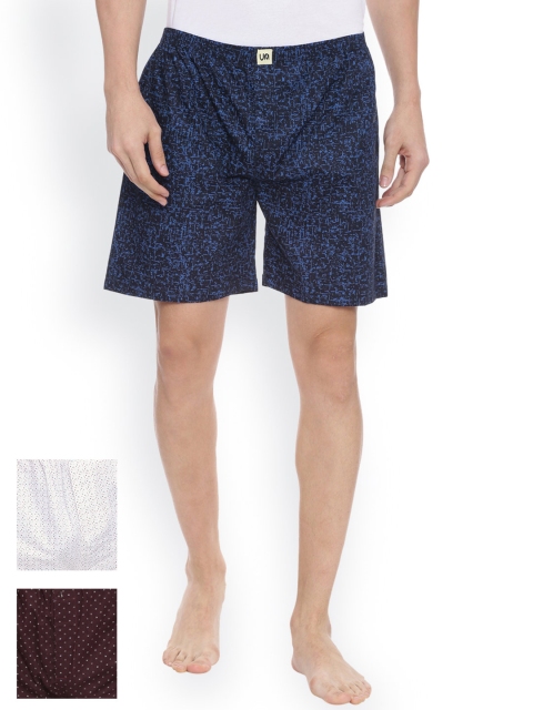 

Urban Dog Pack of 3 Printed Boxers UDBX53-54-55, Navy blue