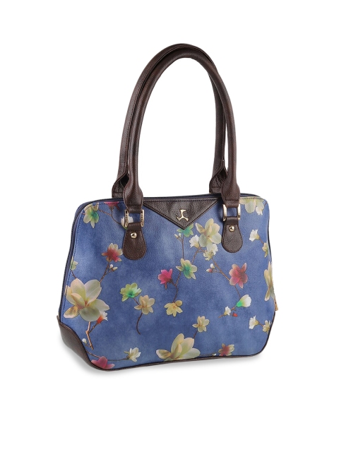 

Mochi Blue Floral Printed Structured Handheld Bag