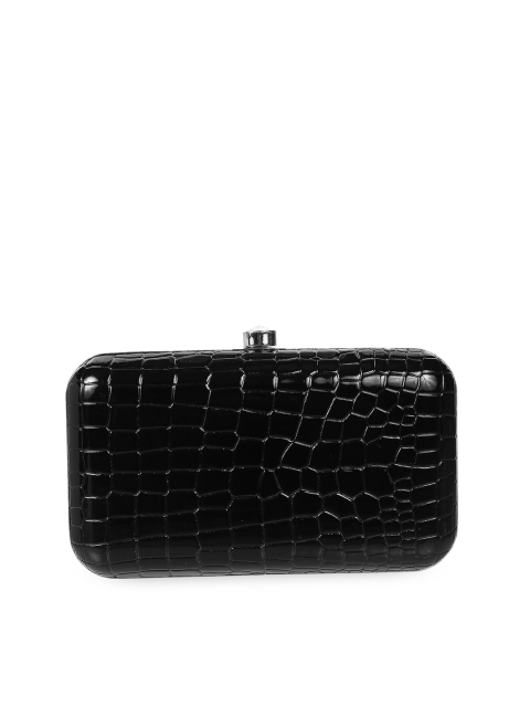 

Mochi Black Textured Box Clutch