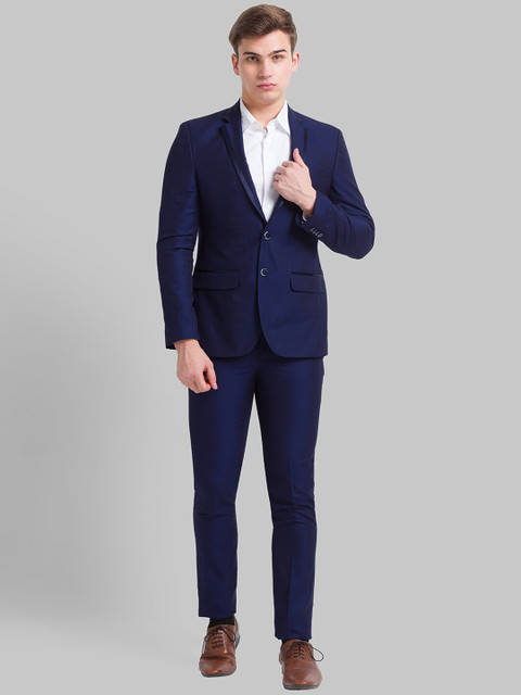 

Parx Men Blue Solid Single-Breasted Two-Piece Formal Suit