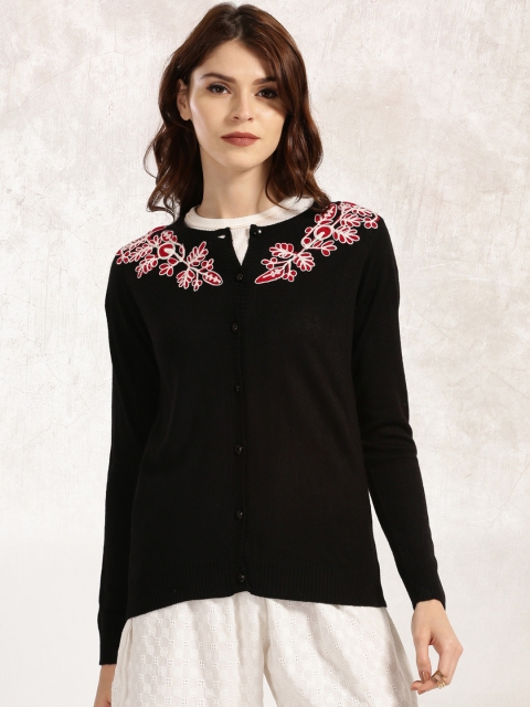 

Anouk Women Black Solid Cardigan Sweater